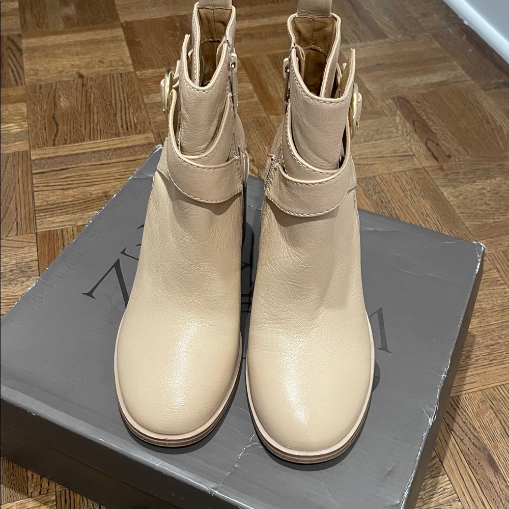 Crown Vintage Courla Bootie Elegant Tan Ankle Leather Boots 7 NIB NWT zipper - Picture 7 of 10
